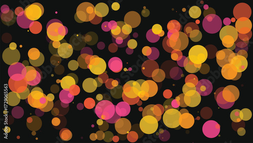 Scattered translucent circles in warm autumn colors abstract pattern