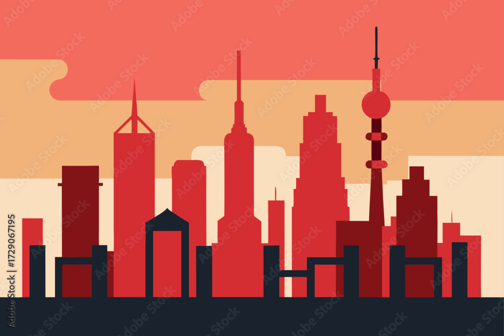 Obraz premium seattle skyline illustration