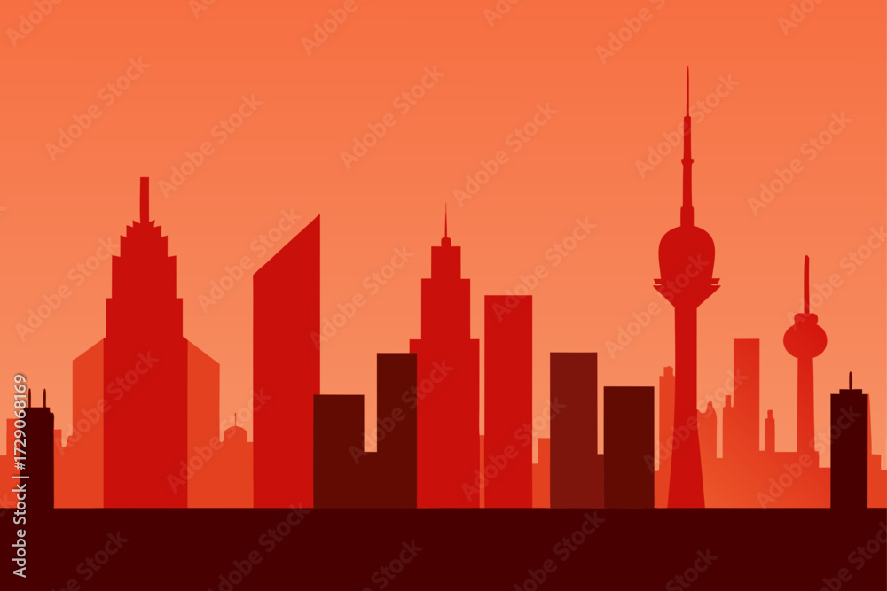 Obraz premium chicago skyline at sunset