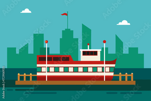 vector illustration of a ship