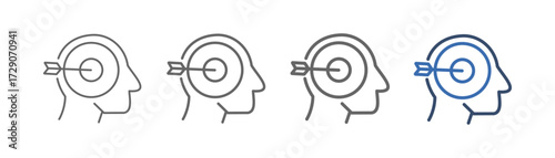 
outline icon set targeting with person design and target center