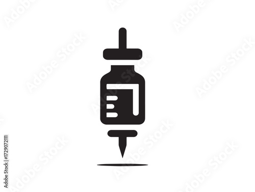 Vaccine development silhouette icon vector illustration solid black symbol
