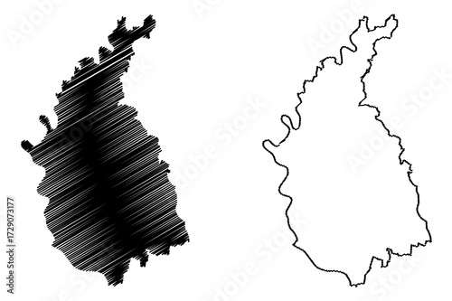 Qalyubia Governorate (Governorates of Egypt, Arab Republic of Egypt) map vector illustration, scribble sketch Qalyubia map