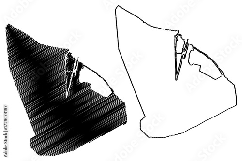 Port Said Governorate (Governorates of Egypt, Arab Republic of Egypt) map vector illustration, scribble sketch Port Said map