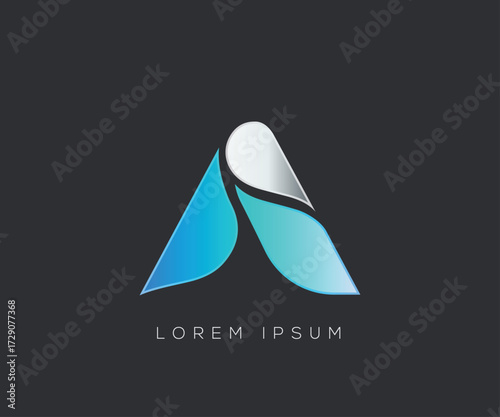 Initial A abstract logo design template