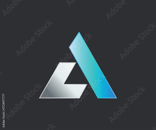Minimalist A Initial shape logo design gradient template