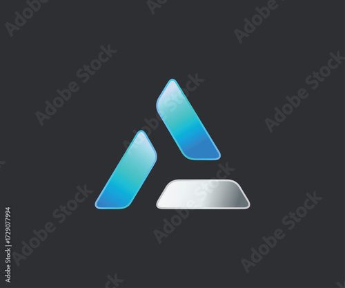 Minimalist A Initial shape logo design gradient colors