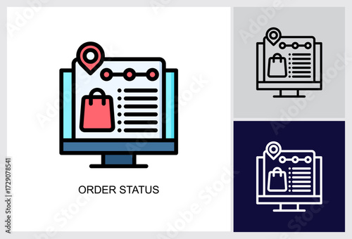 Order Status icon Multi Vector Illustration 