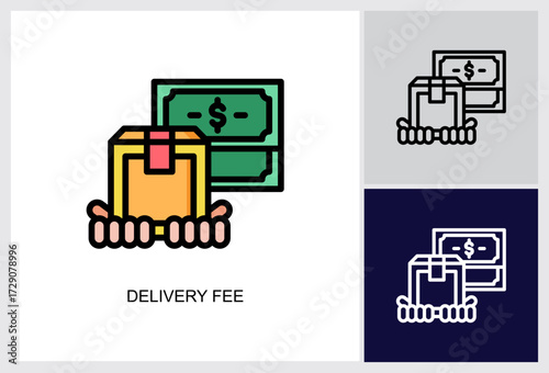 Delivery Fee icon Multi Style Vector Illustration 