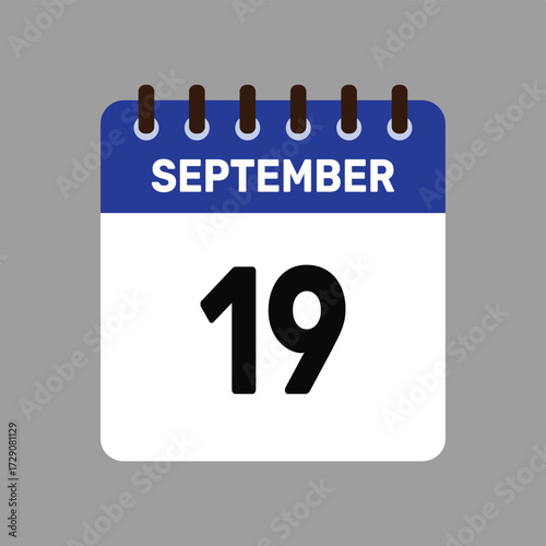 calendar with september 19 icon vector reminder for important deadlines and special events this autumn season