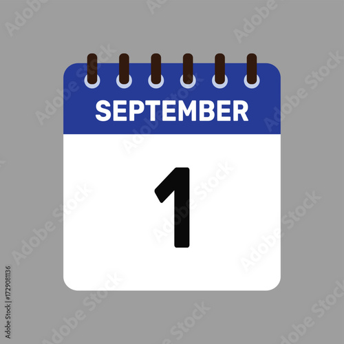 calendar with september 1 icon vector reminder for important deadlines and special events this autumn season