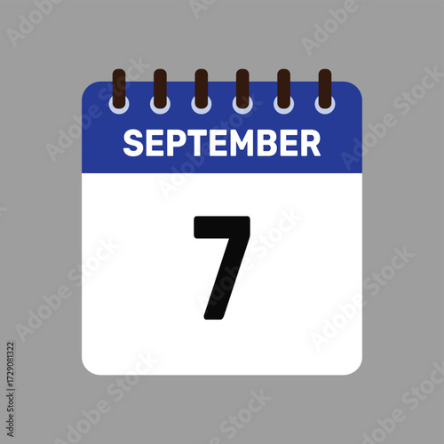 calendar with september 7 icon vector reminder for important deadlines and special events this autumn season