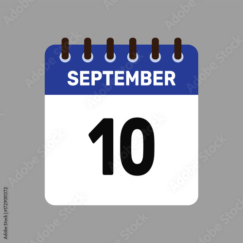 calendar with september 10 icon vector reminder for important deadlines and special events this autumn season
