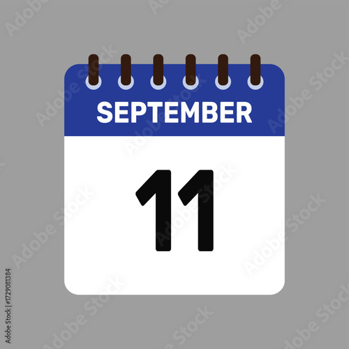 calendar with september 11 icon vector reminder for important deadlines and special events this autumn season