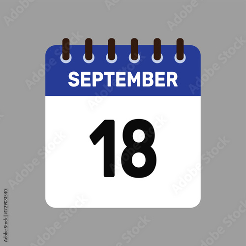 calendar with september 18 icon vector reminder for important deadlines and special events this autumn season