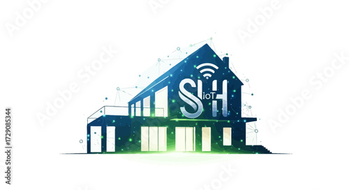 Smart home innovative technology, futuristic house design and connectivity solutions
