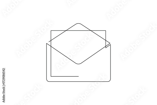 Envelope Single Line Minimal Design Isolated Outline Vector
