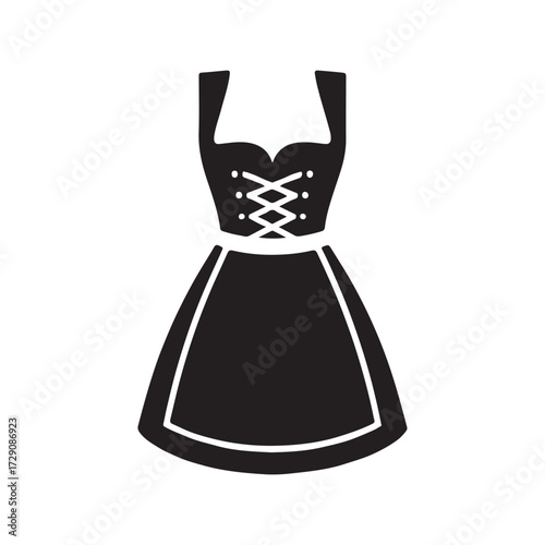 Classic Dirndl Apron Solid Icon Design