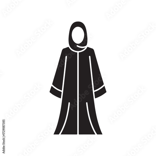 Abaya With Hood Solid Icon Fashion