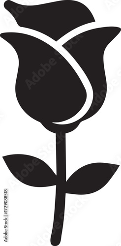 Rosebud flower silhouette vector illustration design