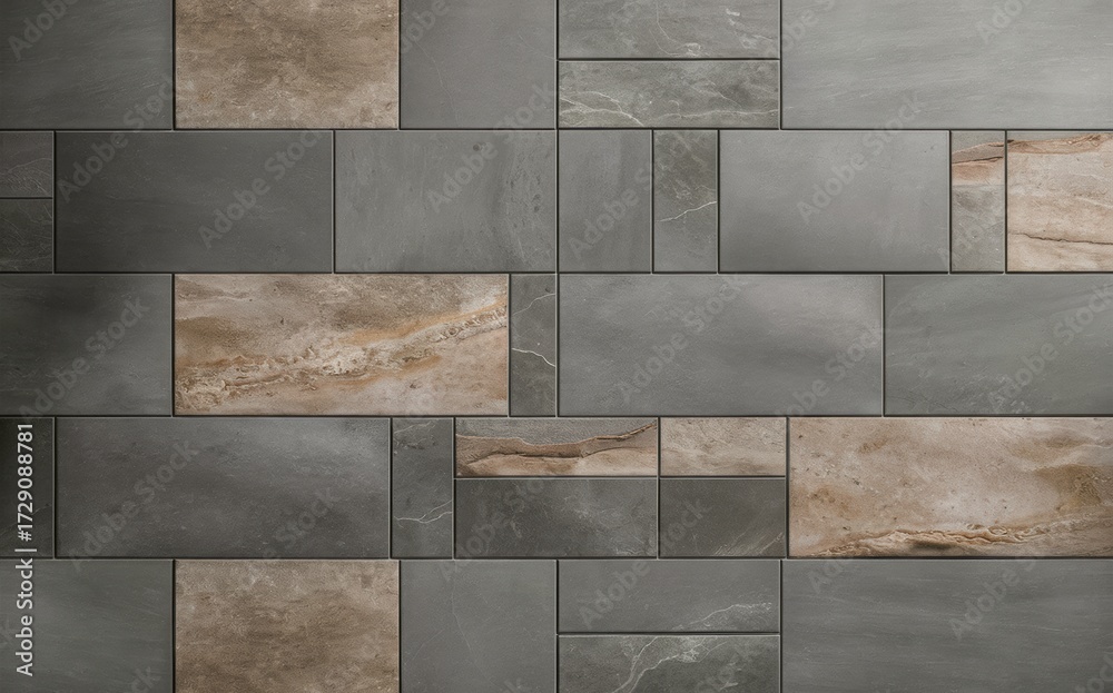 Fototapeta premium Matte grey porcelain tile texture, subtle stone-like variation, seamless ,