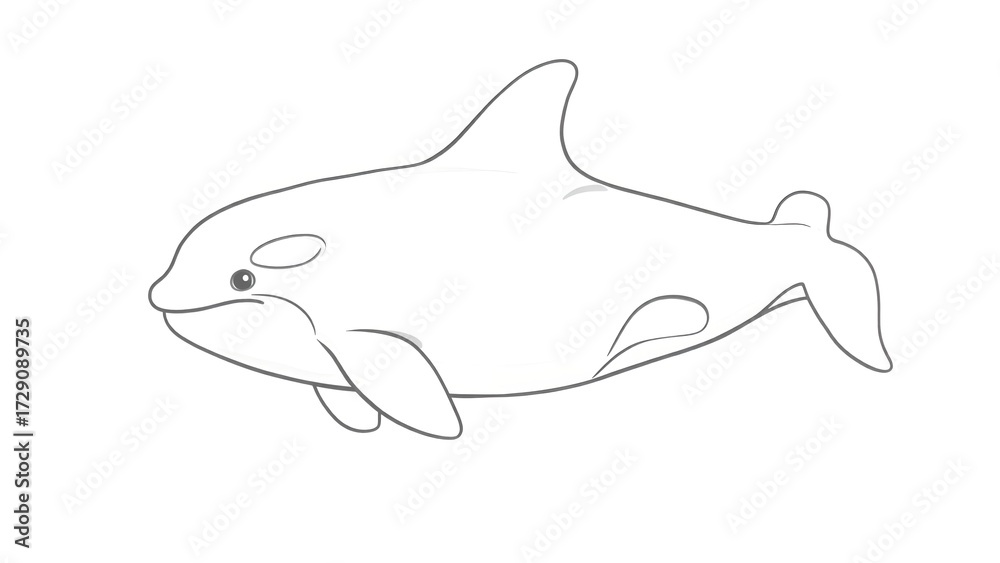 Obraz premium Orca Whale Line Drawing