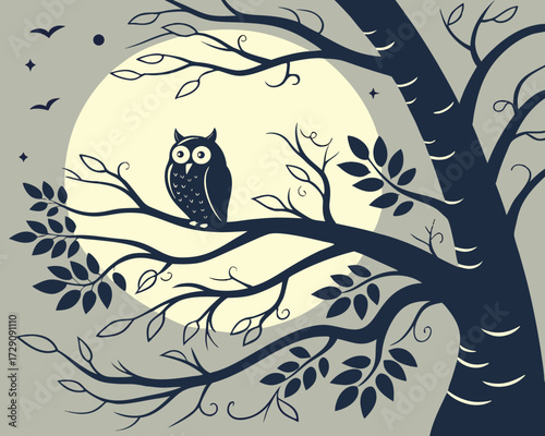 vector illustration of an abstract background with birds