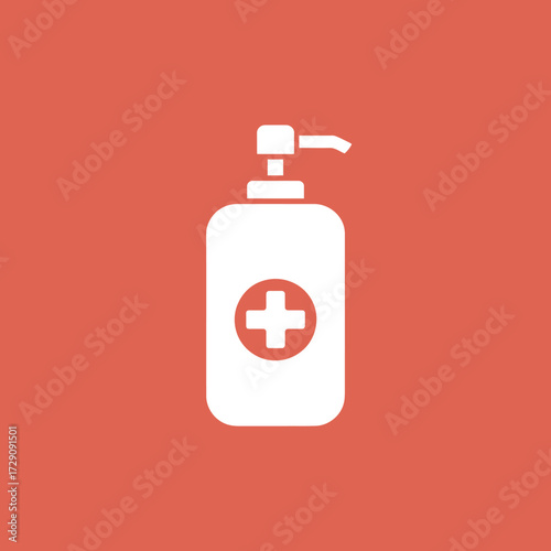 Hand Sanitizer Bottle Illustration on Orange Background Prevention and Hygiene for Health Awareness