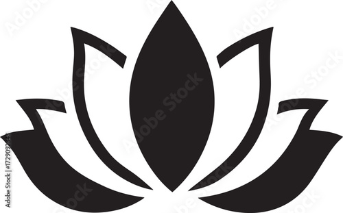 Elegant lotus flower silhouette vector icon symbol of purity
