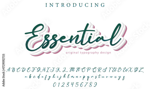 Essential - Elegant 3D Script Font with Handwritten Style for Modern Typography and Branding
