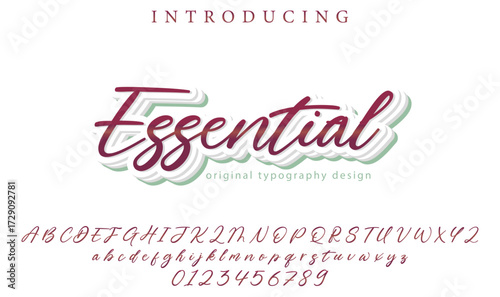 Essential - Elegant 3D Script Font with Handwritten Style for Modern Typography and Branding