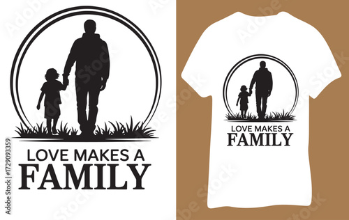A heartwarming silhouette of a father and child holding hands, symbolizing the enduring bond of family and love.