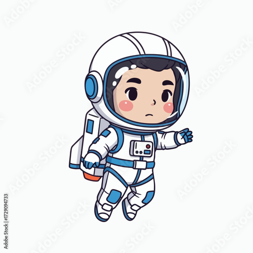 Cute Astronaut Floating in Space.