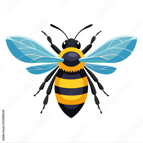 Bumble Bee Bug Insect  Icon Isolated on a Transparent Background 