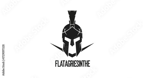 Ancient warrior helmet symbol in sleek design, evoking strength and history in silhouette