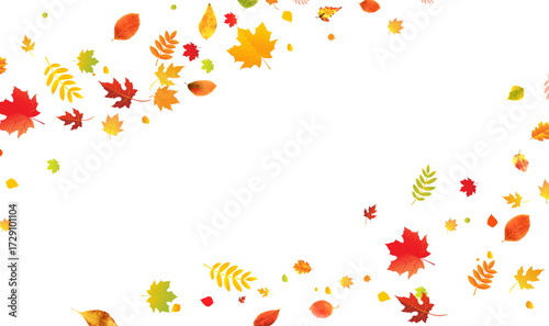 Autumn Border And Colorfu lLeaves