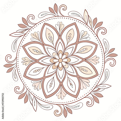 Elegant floral lace mandala design with intricate swirling patterns for wedding invitations and decor