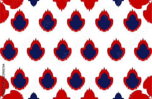 Ikat blurred white poster textile zigzag design