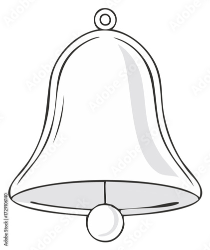 Simple Line Art Illustration of a Classic Bell Icon for Sound and Notification