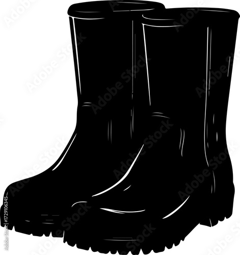 Wellies silhouette vector illustration