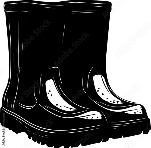 Wellies silhouette vector illustration