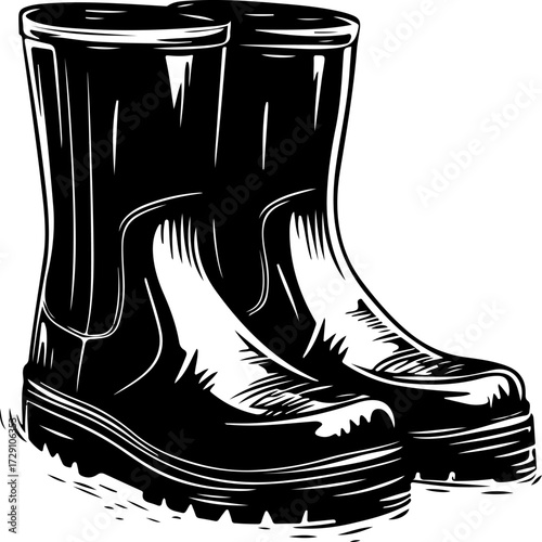 Wellies silhouette vector illustration