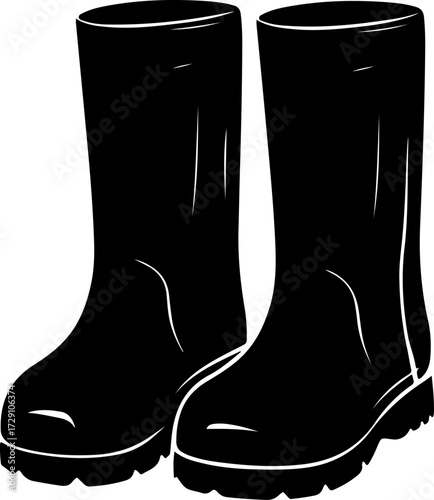 Wellies silhouette vector illustration