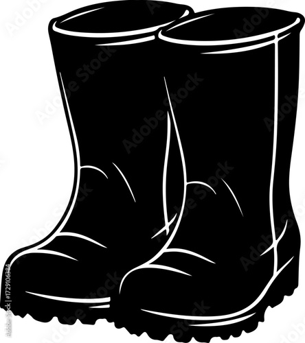 Wellies silhouette vector illustration