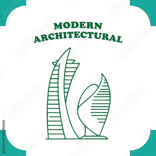 Modern architectural design with unique building structures and innovative concepts.