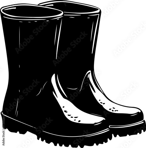 Wellies silhouette vector illustration