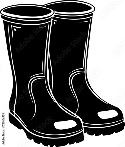 Wellies silhouette vector illustration