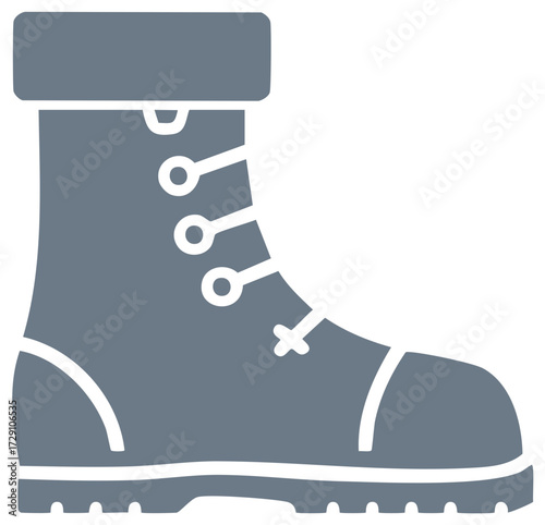 Boot icon, work boot graphic, heavy duty footwear symbol, shoe illustration