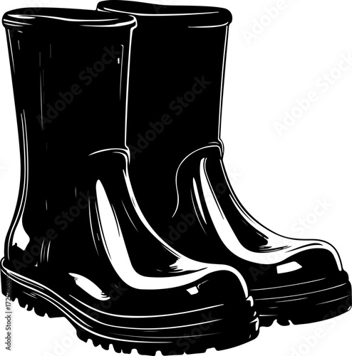 Wellies silhouette vector illustration