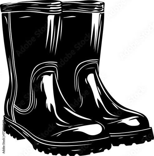 Wellies silhouette vector illustration